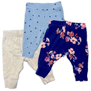 3 Newborn Baby Girls Pull-Up Pants